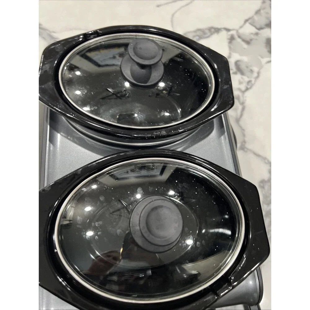Crock-Pot SCCPMD1-CH Hook Up Double Oval Connectable 2 1-Quart Tested